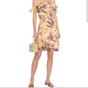 Joie floral high low skirt